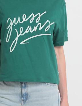 Playera manga corta Guess Jeans cuello redondo para mujer