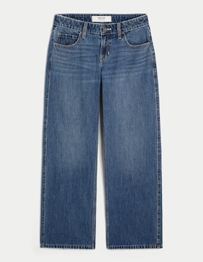 Jeans Baggy Hollister Corte Cadera Para Mujer