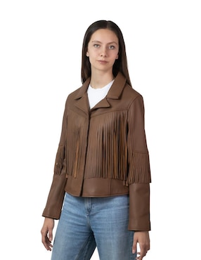 Chamarra Wrangler de piel para mujer