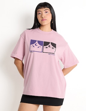 Playera Manga Al Codo Ppaayyss Cuello Redondo Para Mujer