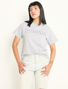 Playera Manga Corta Donald Duck Cuello Redondo Para Mujer