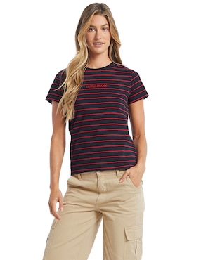 Playera manga corta Guess Jeans cuello redondo para mujer