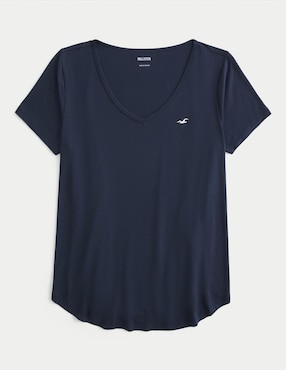 Playera Manga Corta Hollister Cuello V Para Mujer