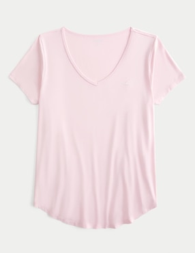 Playera Manga Corta Hollister Cuello V Para Mujer