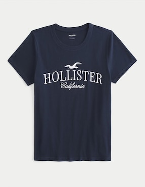 Playera Manga Corta Hollister Cuello Redondo Para Mujer