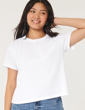 Playera Manga Corta Hollister Cuello Redondo Para Mujer