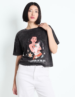 Playera Manga Corta Moana Cuello Redondo Para Mujer