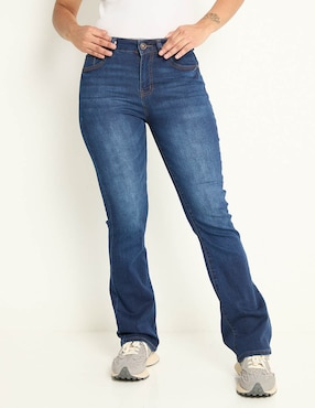 Jeans Straight Coffee Bean Corte Cadera Para Mujer