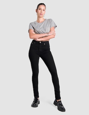 Jeans Slim Oggi Jeans Passion Black Corte Cintura Alta Para Mujer