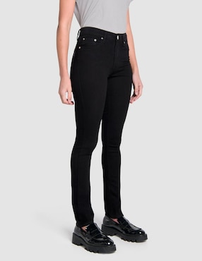 Jeans slim Oggi Jeans Passion Black corte cintura alta para mujer