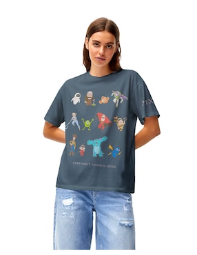 Playera Manga Corta Pixar Cuello Redondo Para Mujer