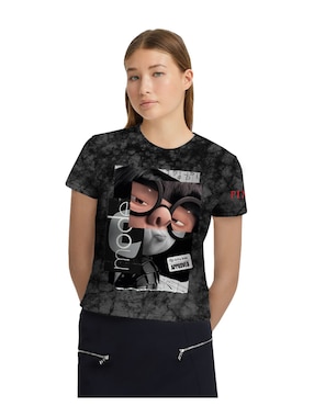 Playera Manga Corta Edna Moda Colección Héroes Cuello Redondo Para Mujer