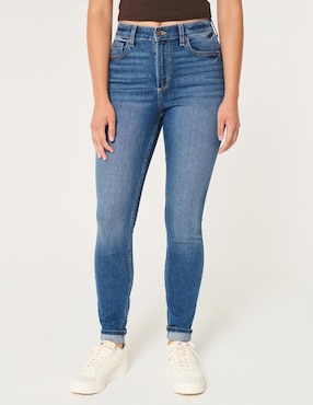 Jeans Skinny Hollister Corte Cintura Para Mujer