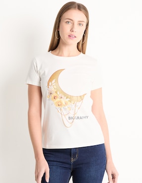 Playera Manga Corta Biography Cuello Redondo Para Mujer