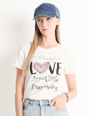 Playera Manga Corta Biography Cuello Redondo Para Mujer