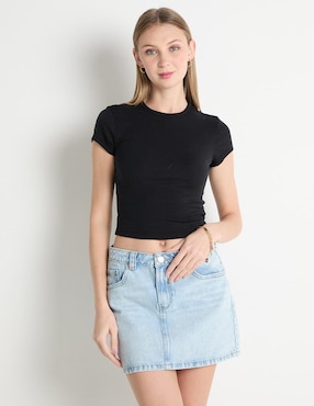 Falda Mini Sexy Jeans A La Cintura