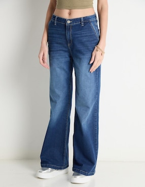Jeans straight Sexy Jeans corte cadera para mujer