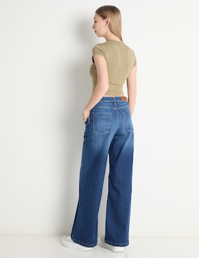 Jeans straight Sexy Jeans corte cadera para mujer