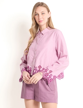Blusa camisera That's It manga larga para mujer