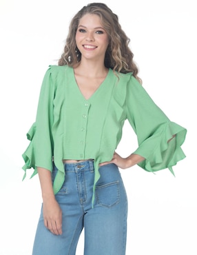 Blusa Sarah Bustani Manga 3/4 Para Mujer