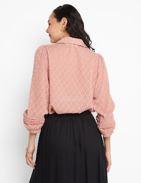 Blusa camisera That's It manga larga para mujer