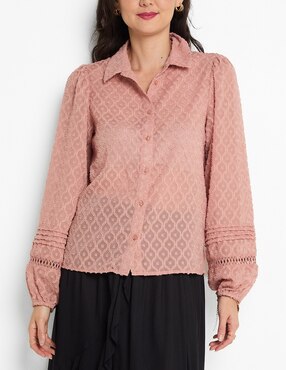 Blusa camisera That's It manga larga para mujer