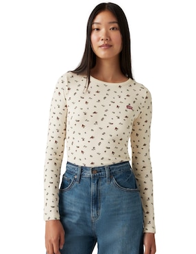 Playera Manga Larga Levi's Cuello Redondo Para Mujer