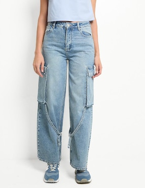 Jeans cargo amplio That's It para mujer