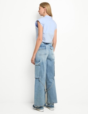 Jeans cargo amplio That's It para mujer