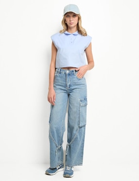 Jeans cargo amplio That's It para mujer