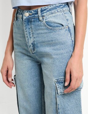 Jeans cargo amplio That's It para mujer
