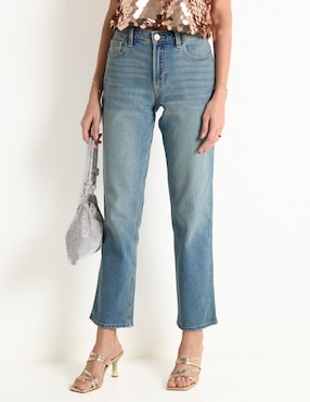 Jeans Straight Hollister Corte Cintura Para Mujer