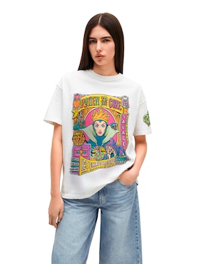 Playera Manga Corta Tee Bar Malvada Cuello Redondo Para Mujer