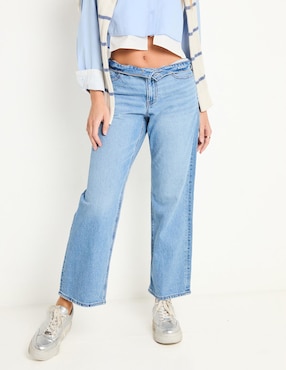 Jeans Straight American Eagle Corte Cintura Para Mujer