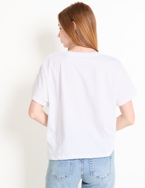 Playera manga corta Cowboy cuello redondo para mujer