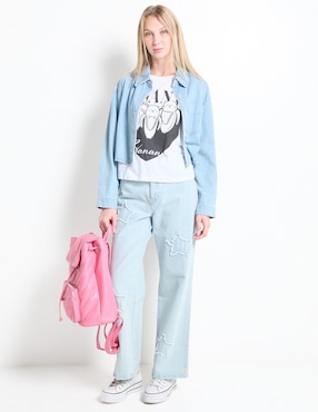 Playera manga corta Bananya cuello redondo para mujer