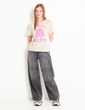 Playera manga corta Tee Bar Majin Buu cuello redondo para mujer