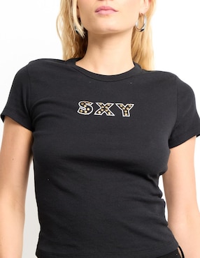 Playera manga corta Sexy Jeans cuello redondo para mujer