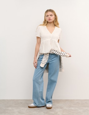 Blusa Brownie manga corta para mujer