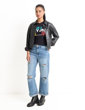 Playera manga corta Sexy Jeans cuello redondo para mujer