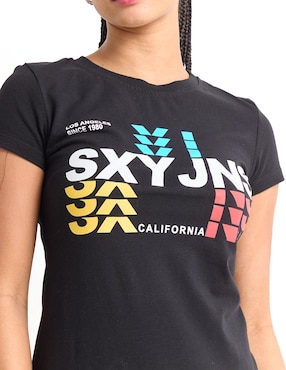 Playera manga corta Sexy Jeans cuello redondo para mujer
