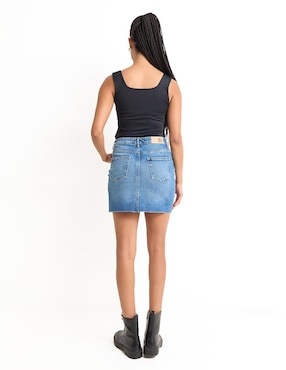 Falda corta Sexy Jeans de mezclilla a la cintura