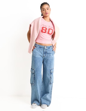 Playera manga corta Sexy Jeans cuello redondo para mujer