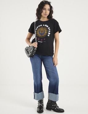 Playera manga corta Sexy Jeans cuello redondo para mujer