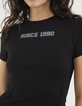 Playera manga corta Sexy Jeans cuello redondo para mujer