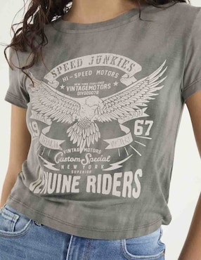 Playera manga corta Sexy Jeans cuello redondo para mujer