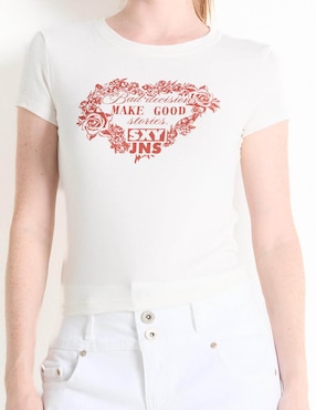 Playera manga corta Sexy Jeans cuello redondo para mujer