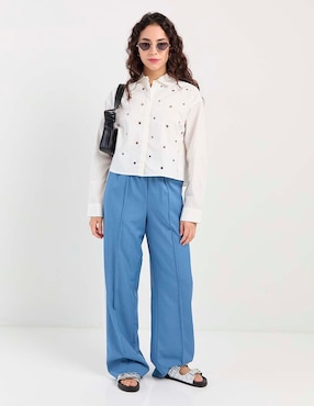 Blusa camisera That's It manga larga para mujer