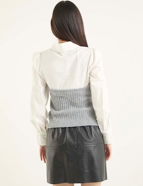 Blusa camisera That's It manga larga para mujer