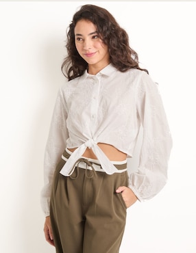 Blusa camisera That's It manga larga para mujer